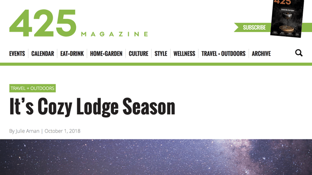 425 Magazine – It’s Cozy Lodge Season