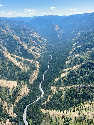 An aerial view of the Minam river.