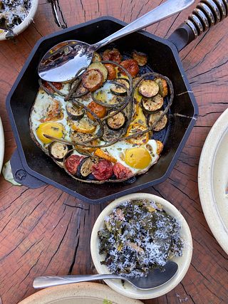 A plate of food.
