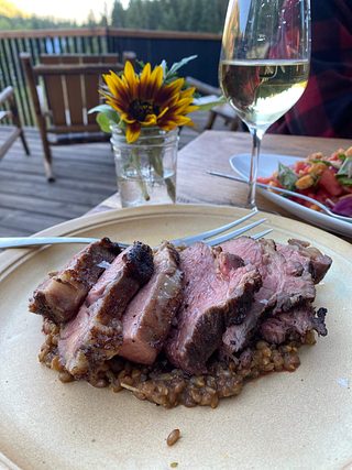 A plate of food.