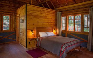 A cabin interior at Minam River Lodge.